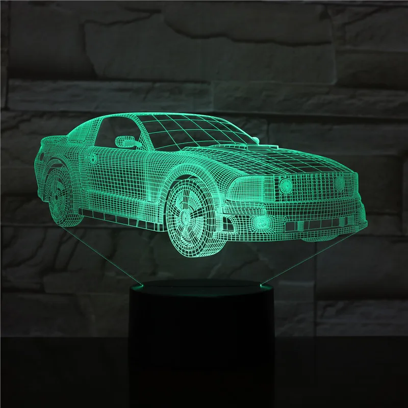 Для мальчиков и мужчин гоночный спортивный автомобиль 3D лампа ночник
