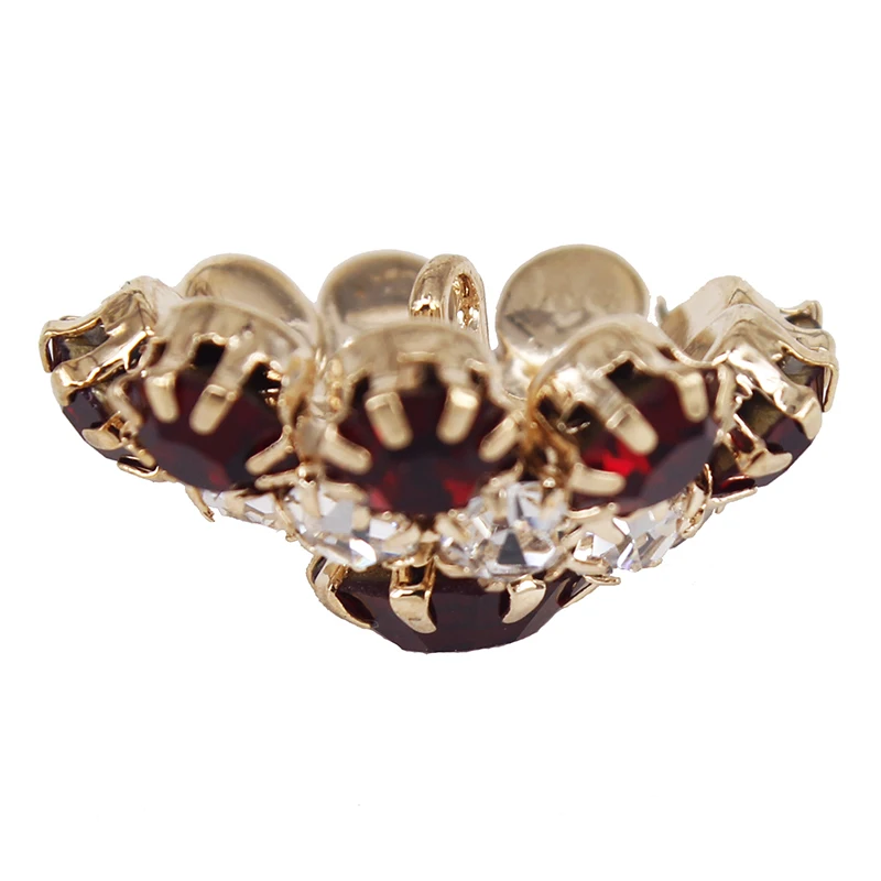 30 шт. хрустальные красные стразы золотистого цвета Грибная Кнопка