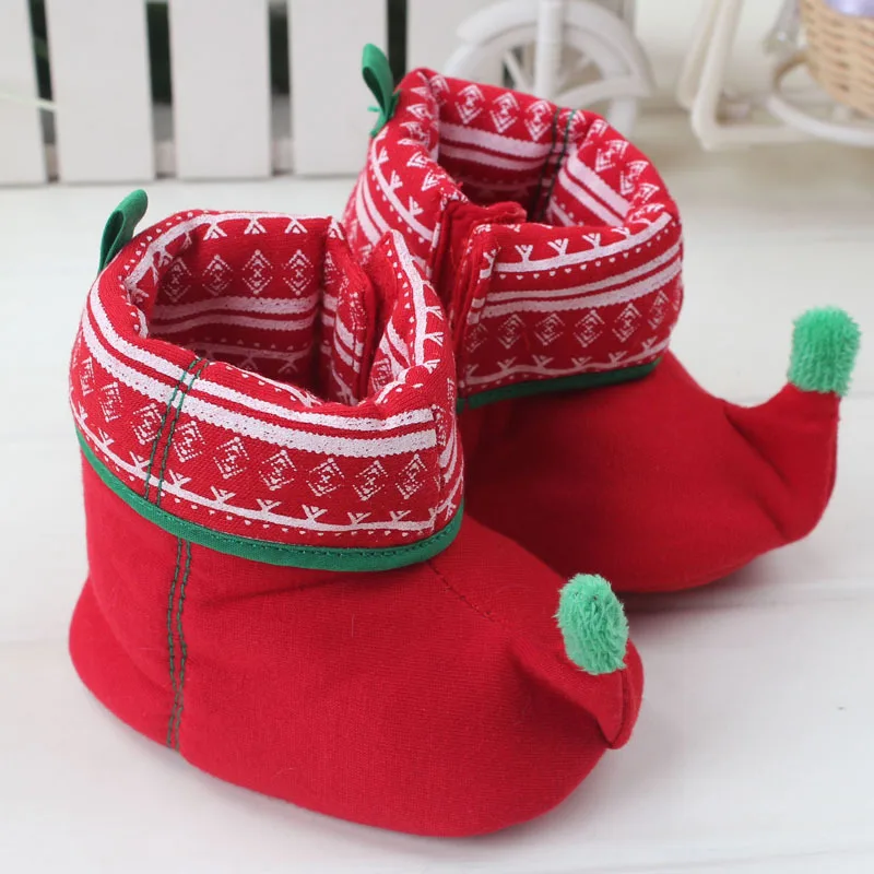 Новинка Рождественские теплые флисовые сапоги для малышей зимние новорожденных