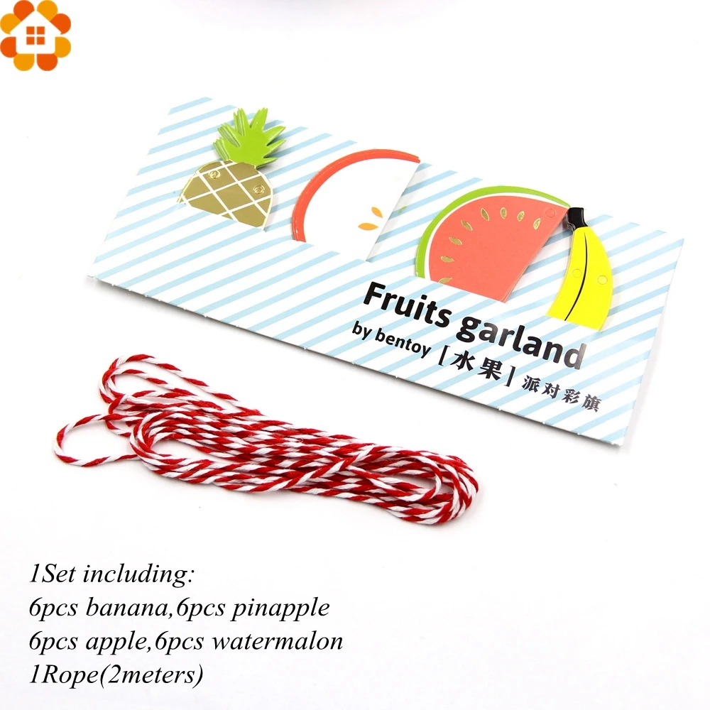 1 комплект фруктовые бумажные флаги гирлянда летние баннеры с изображением