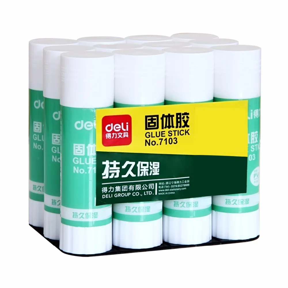 Deli 1 pcs PVA Liquid glue Stick Big Size 36g High Viscosity Solid Glue Good Slip Drying White Color 30x110mm 7103 | Канцтовары для
