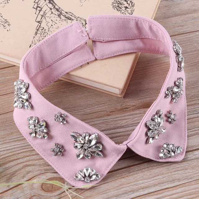 fake false shirt collar rhinestone beaded detachable collars for women decorative choker collar wholesale apparel accessories 1