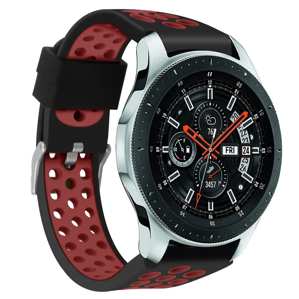 Двойной цвет спортивный силиконовый браслет ремешок для samsung Galaxy Watch 46 мм