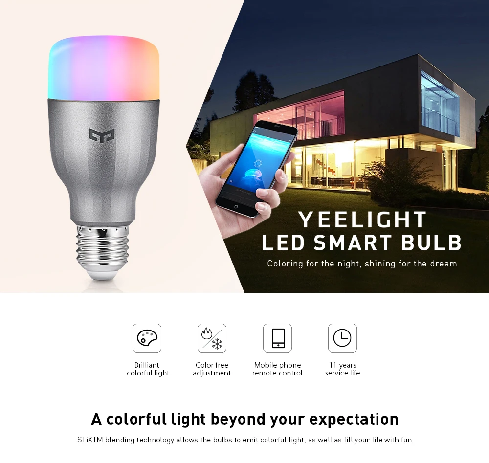 Yeelight YLDP02YL RGBW умный светодиодный светильник WiFi Smart 16 миллионов цветов CCT Регулировка поддержка Google Home международная версия