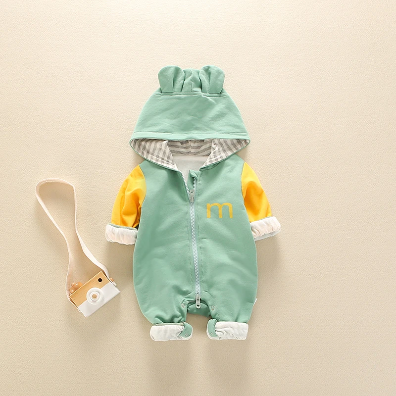 Комбинезоны для новорожденных зимняя теплая одежда на молнии комбинезон с