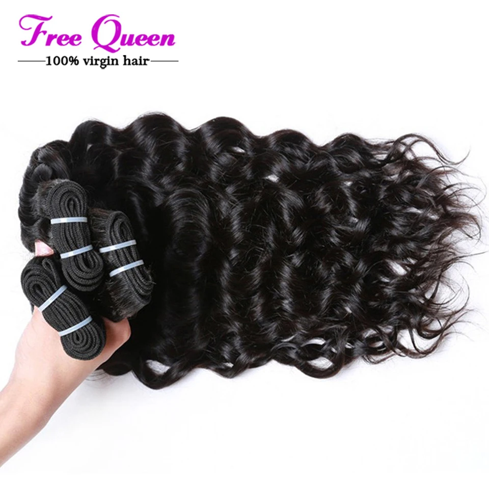 9а Класса Бразильские Волна Воды 4 Связки Влажную и Волнистое бразильские Волосы