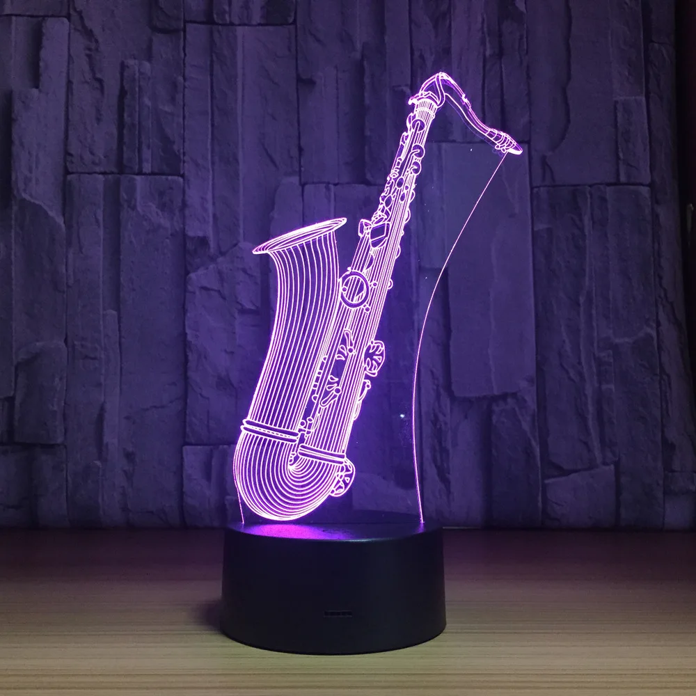 Барабанная трубка Sax 7 цветов визуальные светодиодные ночники с сенсорным Usb