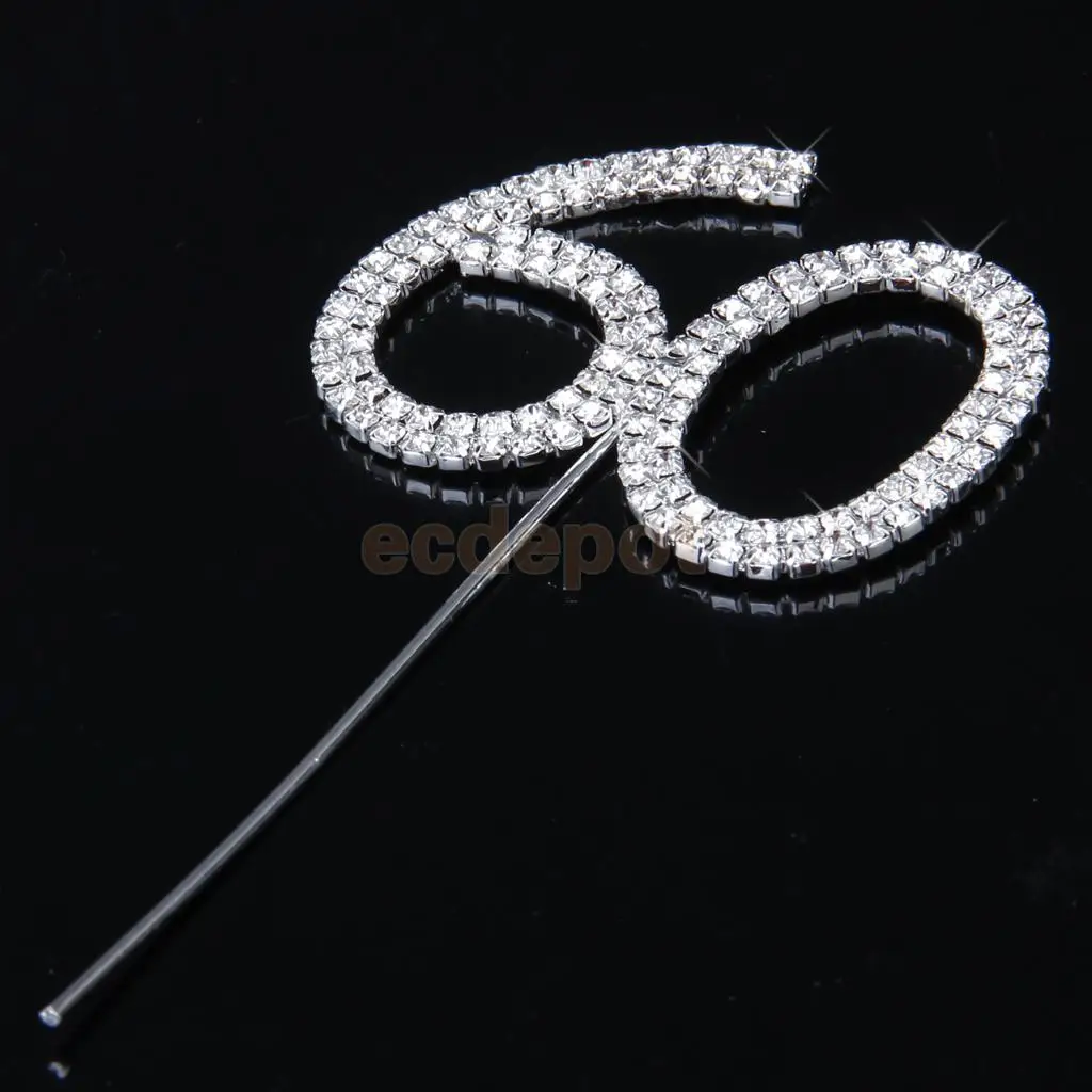 Хрустальные украшения для торта с надписью Happy Brithday + 60th|decorative decorative|brithday