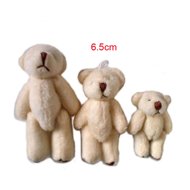 100 шт./лот каваи маленькие мишки со шкурой ног плюшевая игрушка 6 5 см миниатюрные
