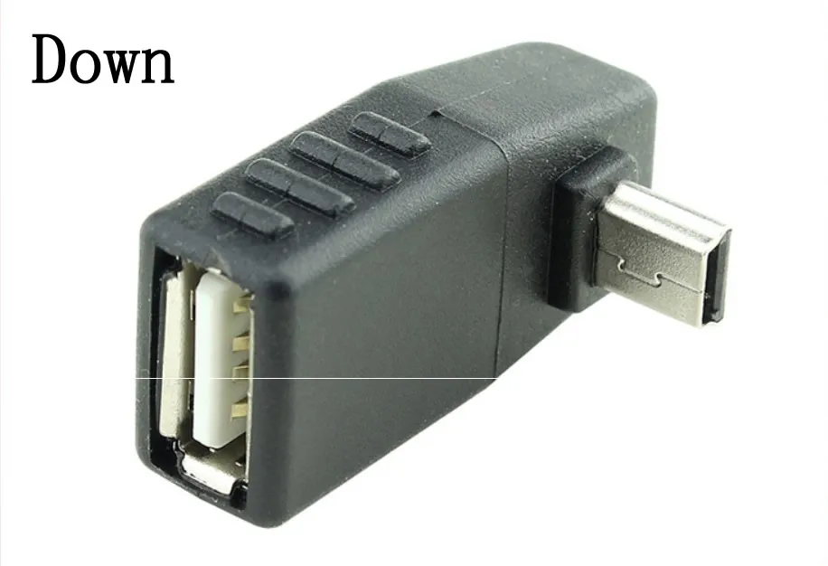 Мини-usb 5Pin мужчина к USB Женский 90 градусов угол конвертер Разъем синхронизации данных OTG адаптер для автомобиля MP3 MP4 планшеты телефоны u-диск - Цвет: down