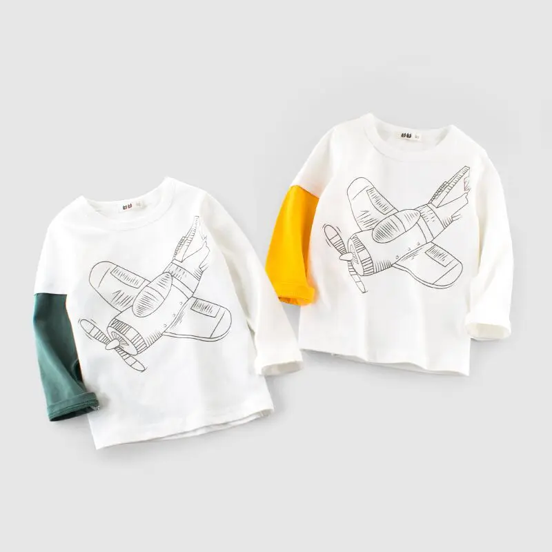 Новинка 2017 года весенне-осенние детские футболки модная футболка с рисунком