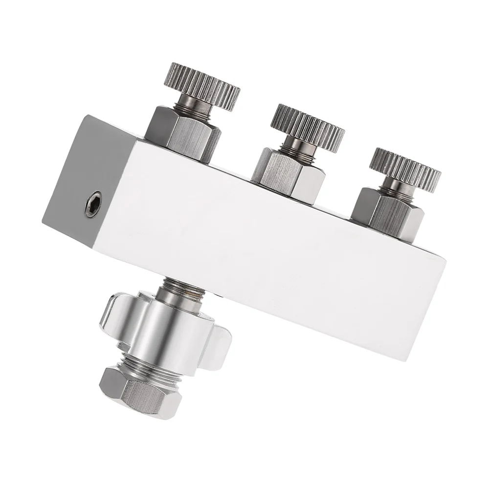 KKmoom High-quality 3-Way Airbrush Air Hose Splitter With Regulated Metering Manifold &amp 1/4 BSP Female Inlet Male Outlet | Инструменты