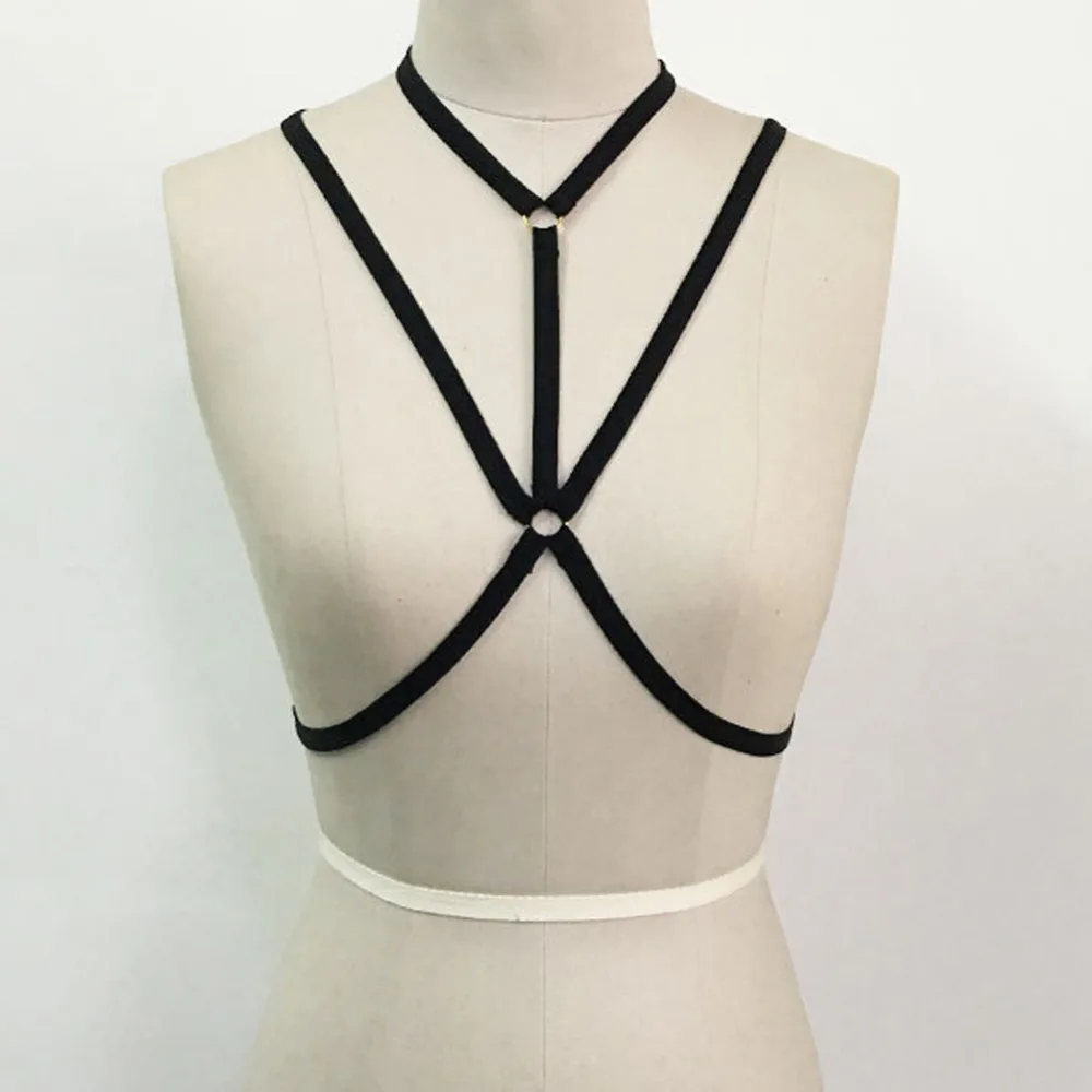 2018 г. пикантные Для Женщин Пастель Гот открытой клетке бюстгальтер черный