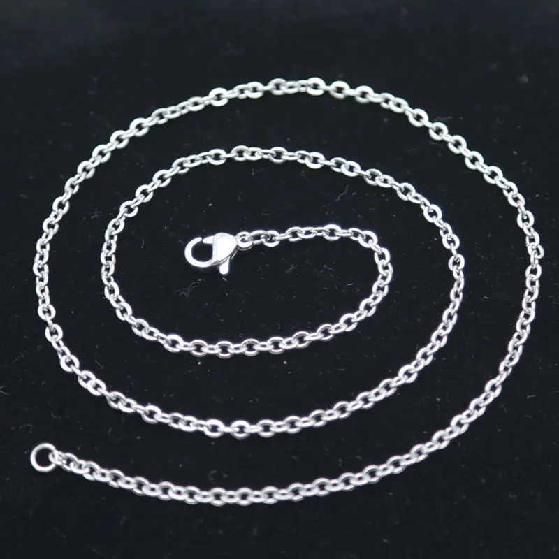 10 шт. серебристая овальная цепочка из нержавеющей стали ширина 2 4 мм 20 дюймов |