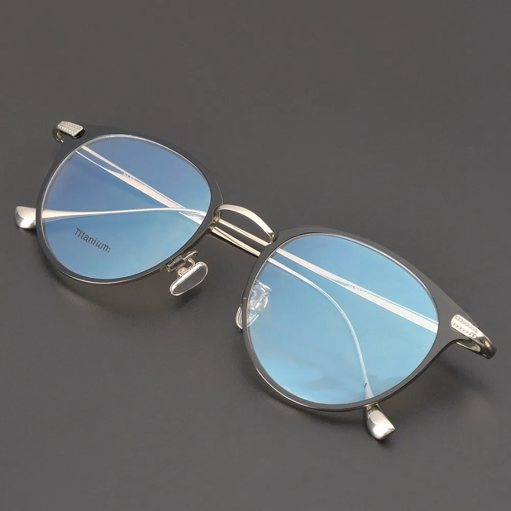 Винтажные оптические очки круглой формы 100% чистый титан по назначению Gafas Oculos De