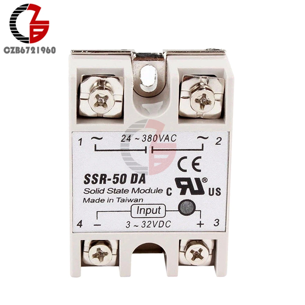 DC-AC твердотельные реле SSR-50DA 50A 3-32 В постоянного тока в переменный 24-380 В SSR реле