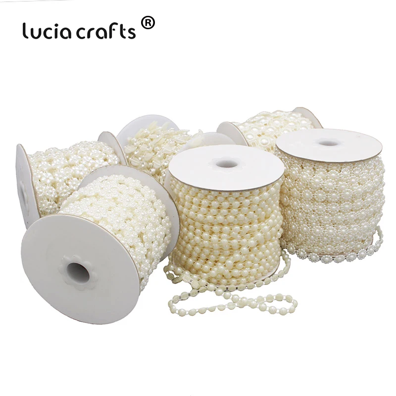 Lucia Crafts 2 ярдов/партия ABS имитация жемчуга Мульти Стили бусины цепи Ремесло Декор