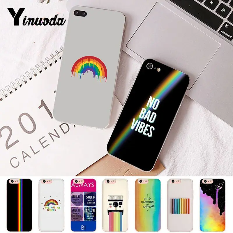 Yinuoda для iphone 7 Чехол мобильного телефона модное Радужное Soft Shell Телефон чехол iPhone 8