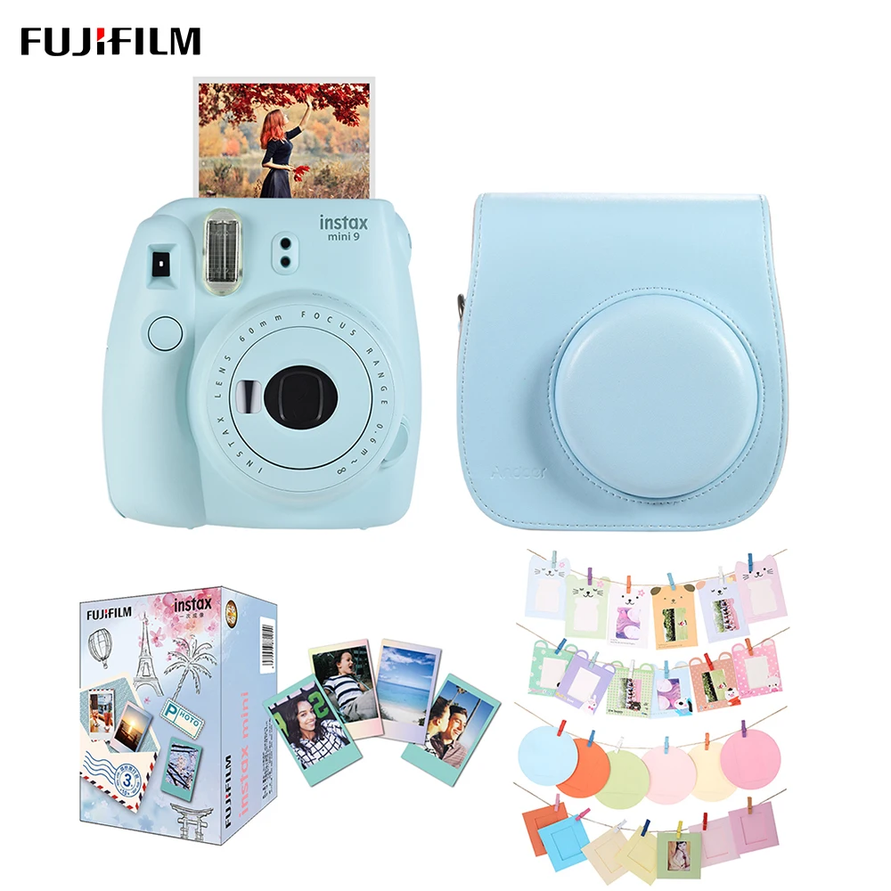 Fujifilm Instax Mini 9 мгновенная камера пленочная камера с зеркалом для селфи 2 шт. батарея+ сумка для камеры+ 30 листов пленки+ комплект аксессуаров
