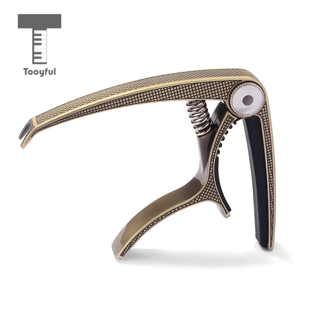 Tooyful Guitar Capo Quick Change Clamp Key Zinc Alloy With Pick for Acoustic Classic Electric Bass Ukulele Bronze | Спорт и