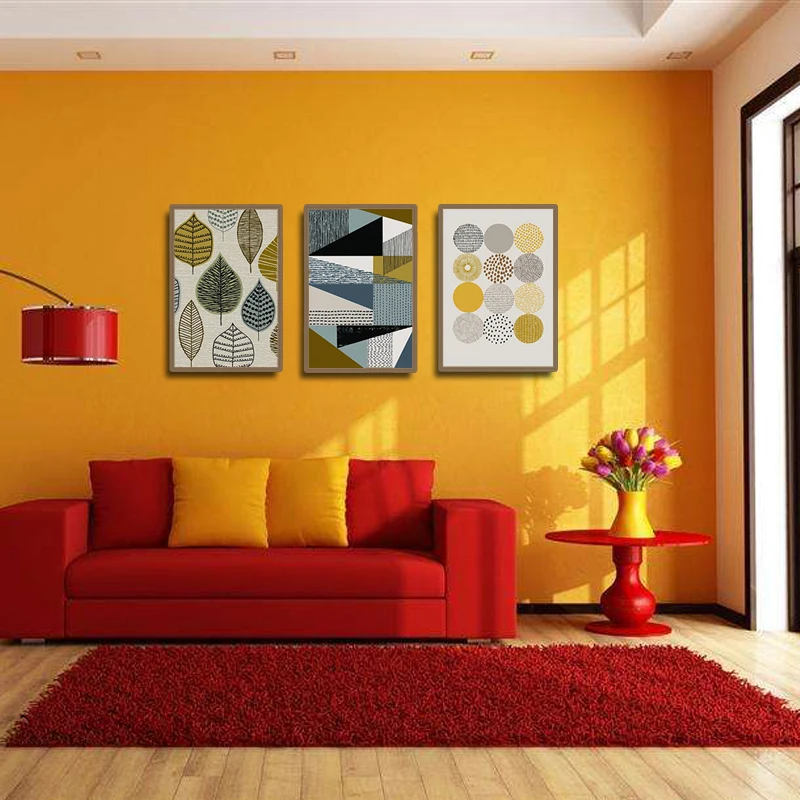 Unframed Wall Art Canvas Painting Nordic Style Geometry Picture Oil on Abstract for Home Room Decor | Дом и сад