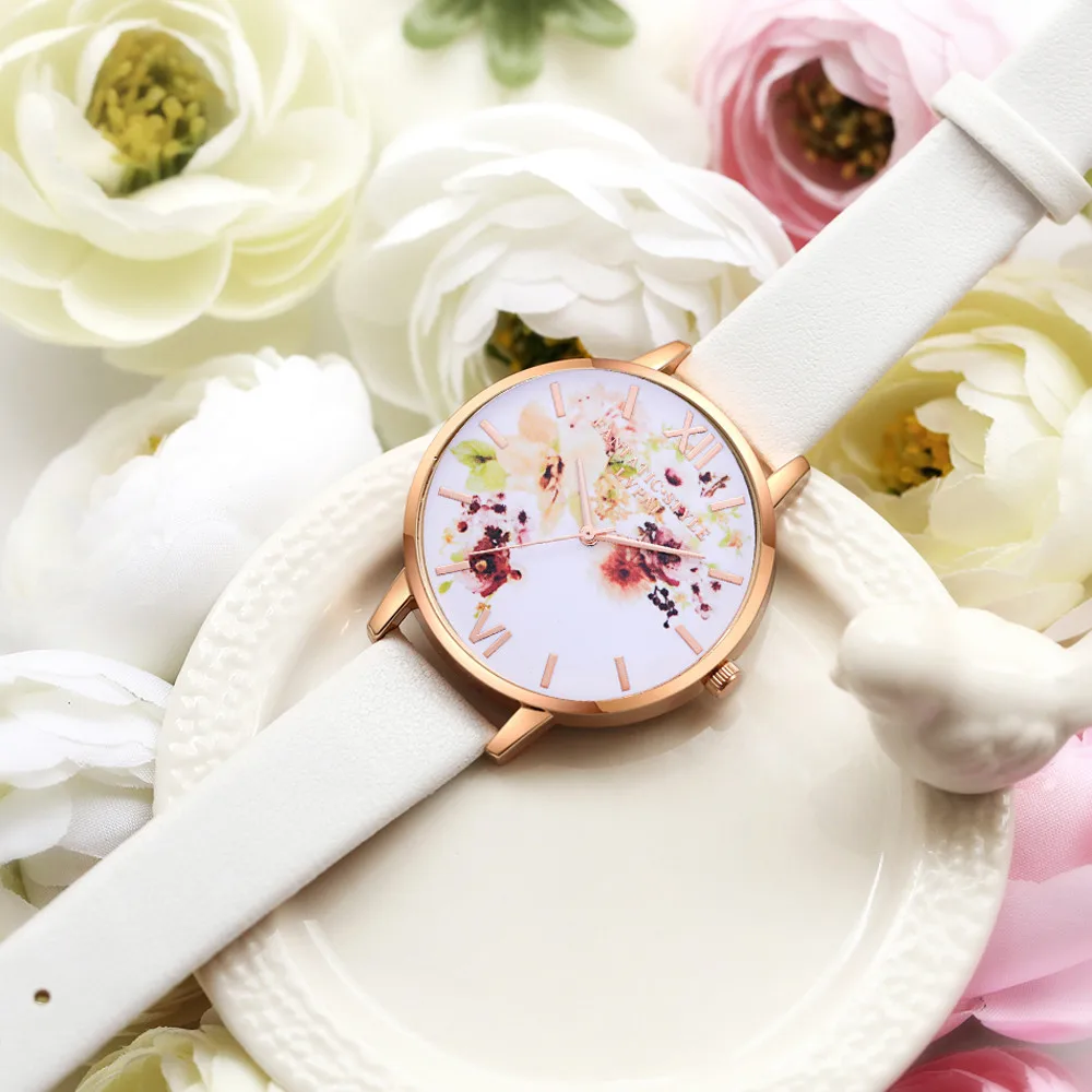 Женские наручные часы с кожаным ремешком Модные Аналоговые кварцевые круглые La