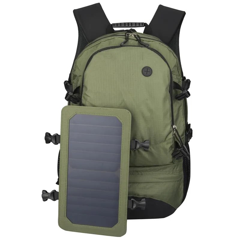 35L Solar Backpack Cycling Climbing Hiking Travel Solar Power Backpack with Solar Panel Bottle Bag Men and Women Laptop Bag