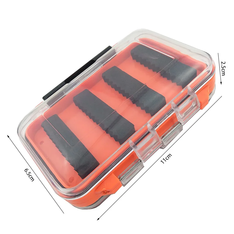 OUTKIT 110*65*25 мм пластиковый водонепроницаемый fly fishing двухсторонний прозрачный кейс