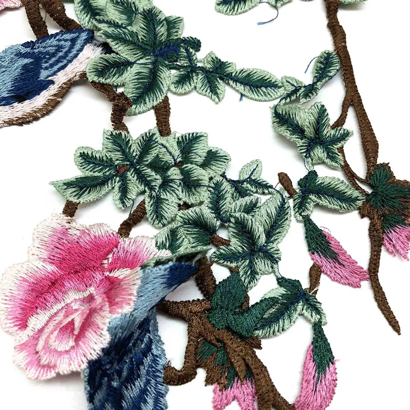 Вышивка бамбуковый лист набор птицы патчи Слива Этническая Cheongsam аппликация