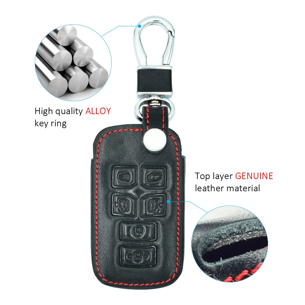 6 кнопок кожаный чехол для ключей для Toyota Sienna 2012 Tacoma Smart Keyless дистанционный брелок крышка брелок защитная сумка