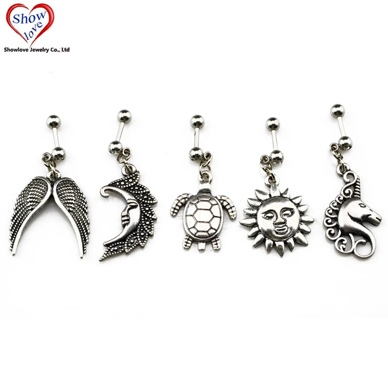 Showlove пара серьги гвоздики из хирургической стали|bar piercing|cartilage barear helix |