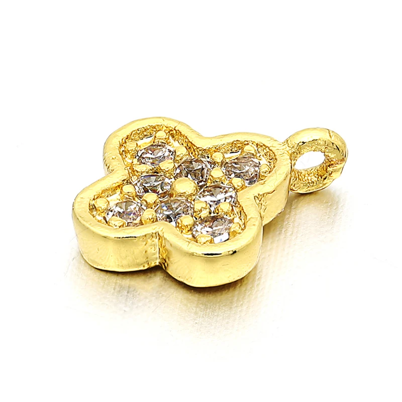 7 мм * 9 медный кубический цирконий Lucky аксессуары в виде клевера DIY CZ кулон