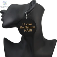 somesoor craved photos africa wood drop earrings i love my natural hair design afro dangle jewelry for black women gift