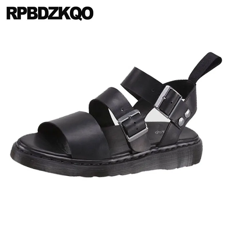 черный повседневная Flatform Римский женщины плоские открытый носок Slingback сандалии с