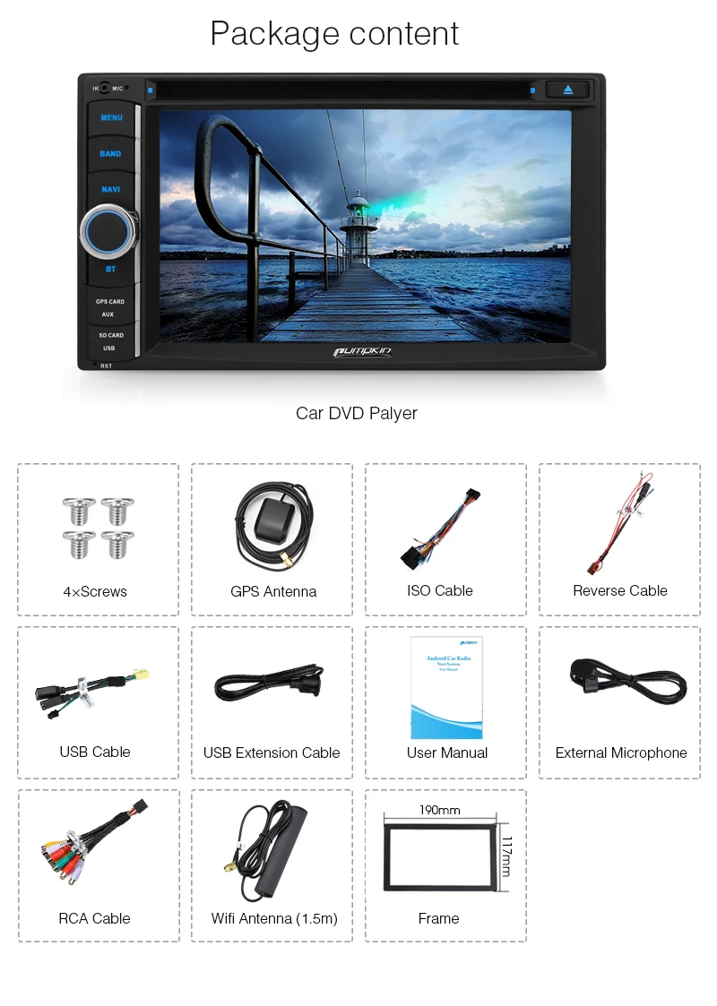 Тыква Qcta-core ram 2G rom 32G 2 Din 6 &quotAndroid 8 1 Универсальный Автомобильный dvd-плеер gps