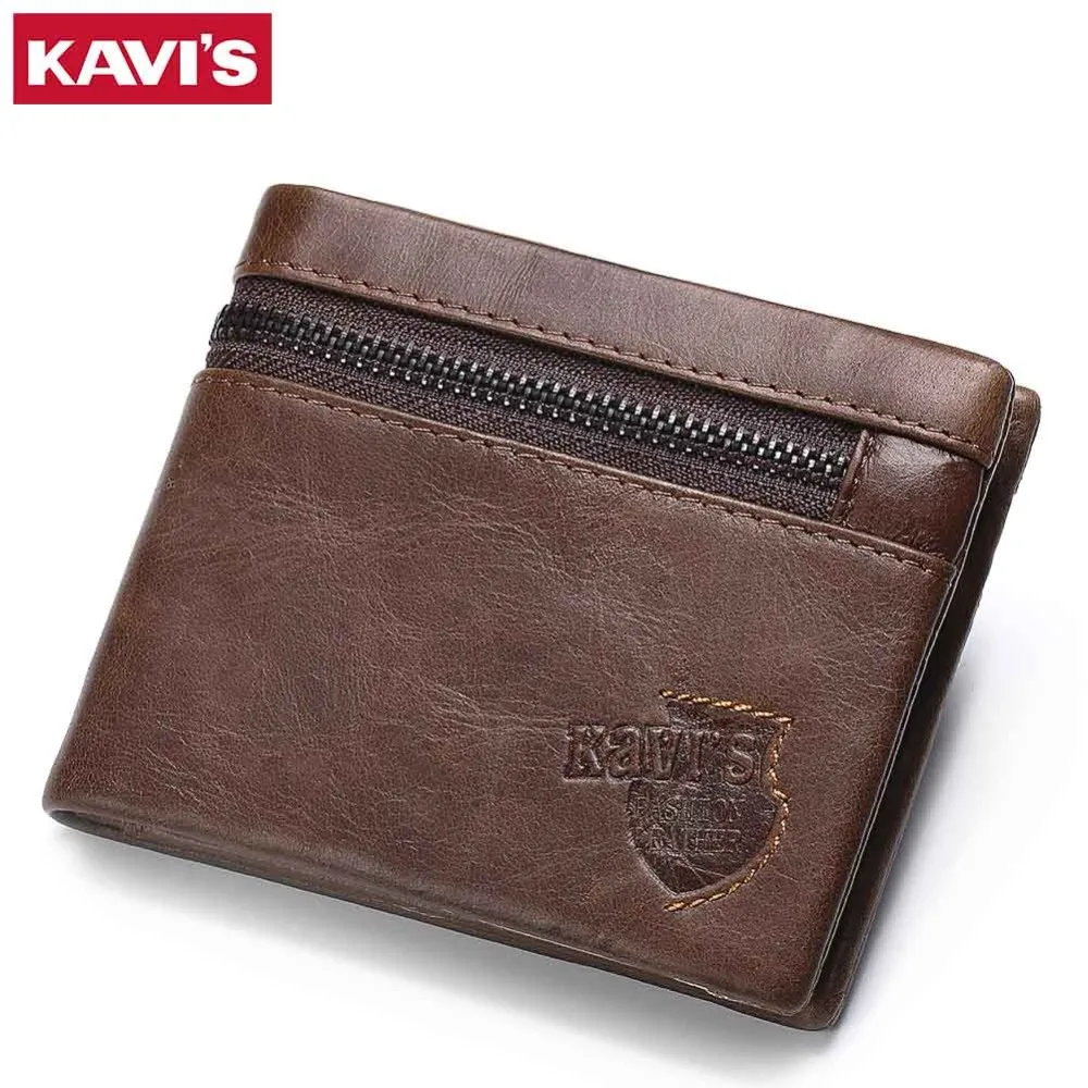 KAVIS бренд Crazy Horse из натуральной кожи кошелек Для мужчин кошельки Портмоне с держатель для карт мини мужской с мешком Portomonee небольшой кошелек