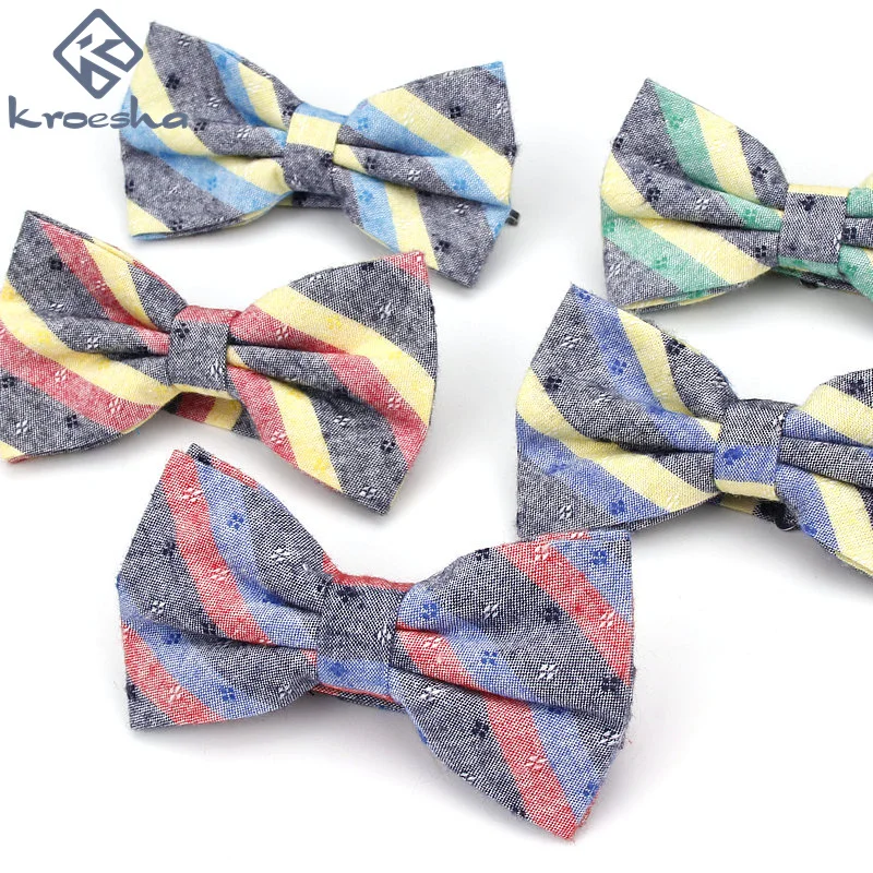 2017 Фирменная Новинка Для мужчин галстук бабочка в полоску Стиль Хлопок Боути