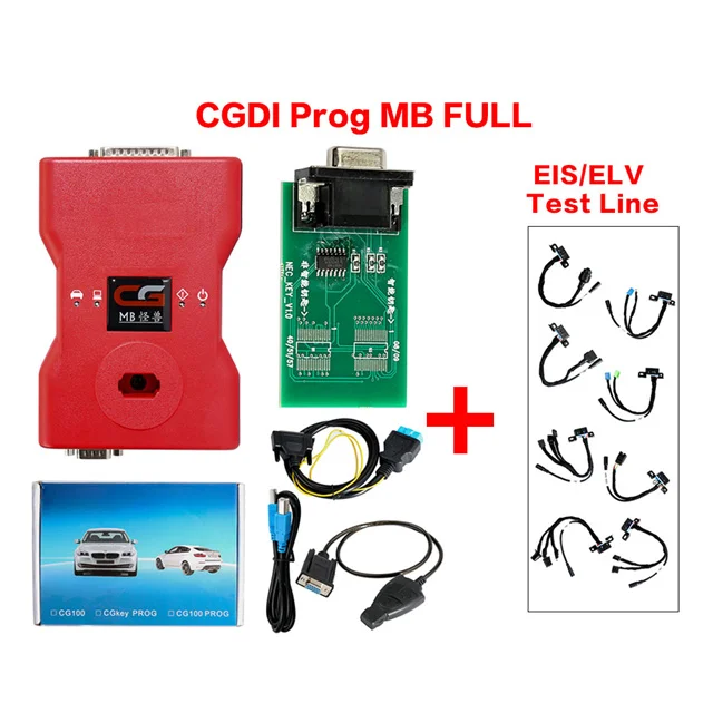 CGDI ELV Test Line Полный CGDI Prog MB для Benz Авто ключ программист AC ELV адаптер симулятор CGDI Pro OBDII ключ транспондер добавить новые ключи 360 жетонов - Цвет: CGDI ELV Test Line
