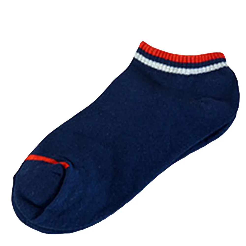 Dark Blue Летние мужские хлопковые короткие носки для мужчин, бизнес хип-хоп мужские креативные полосатые хлопковые удобные носки для скейтборда в стиле Харадзюку Z0225 - Цвет: Dark Blue