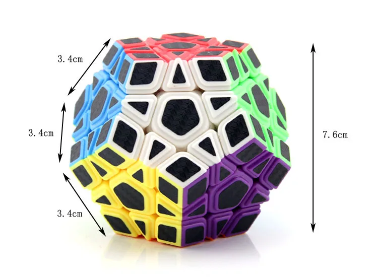 TXTWHY углеродного волокна Megaminx Скорость Куб 3x3x3 Dodecahedron Головоломка Куб игрушки для детей Прямая