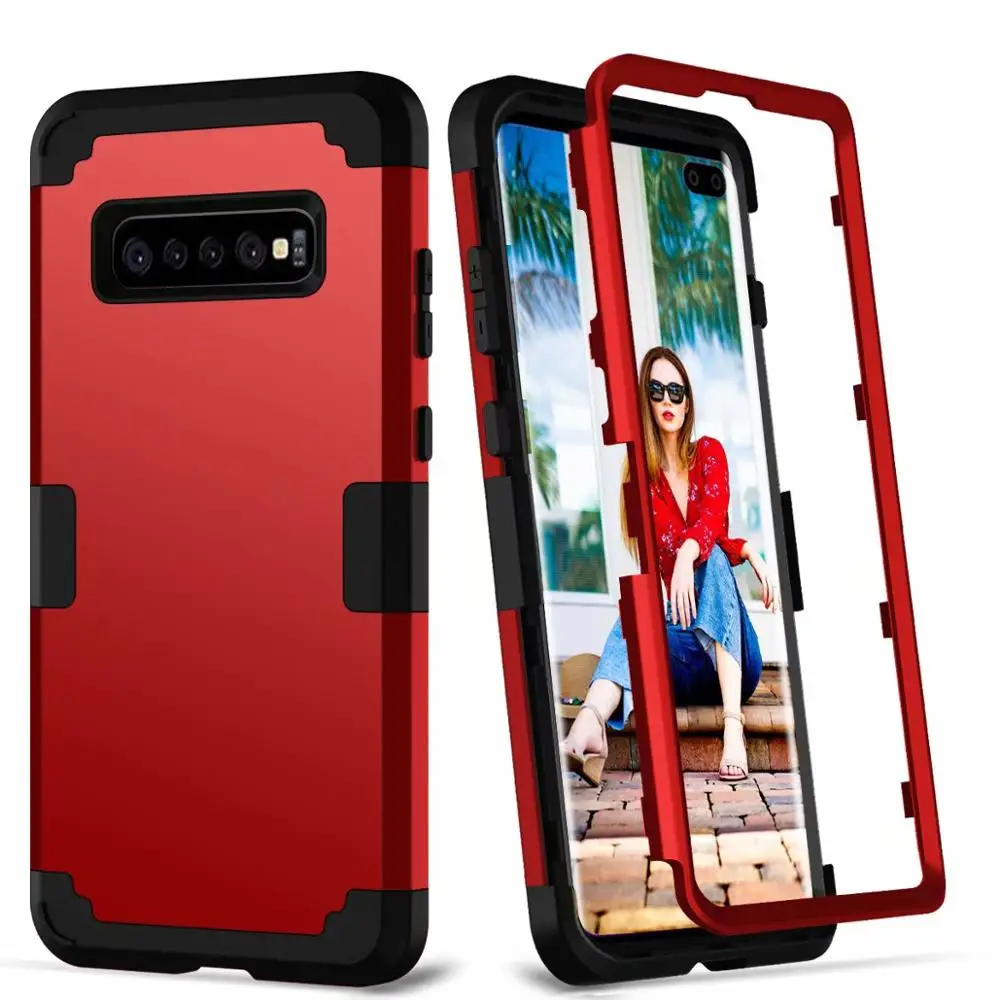 Red Black Для samsung Galaxy S10 S9 S8 Plus Note 9 Защитный чехол, LUPHIE противоударный 3 Слои Мягкий Силиконовый прочный защитный чехол Duty чехол для телефона - Цвет: Red Black