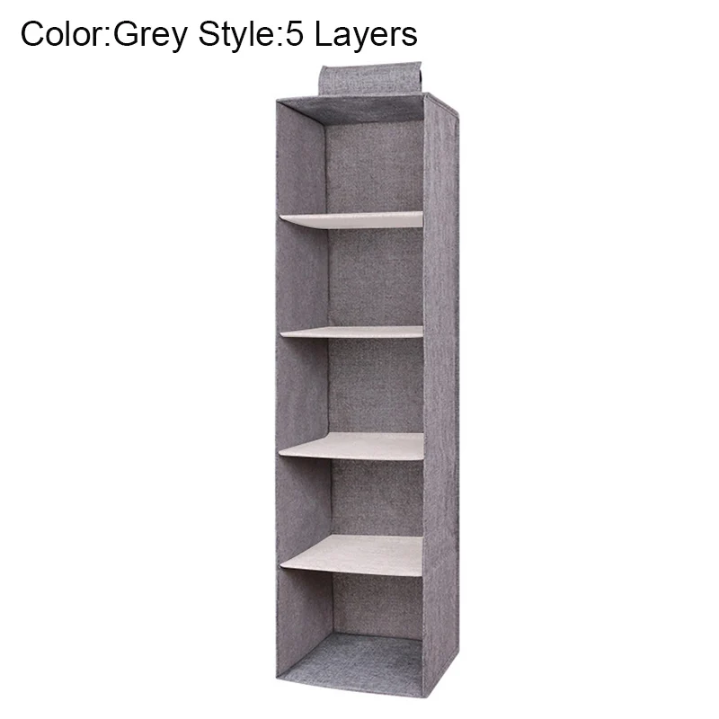 Grey 5 Layers Ящик висящие Полки Шкаф Органайзер коробка для хранения Обувь Одежда для спальни PAK55 - Цвет: Grey 5 Layers