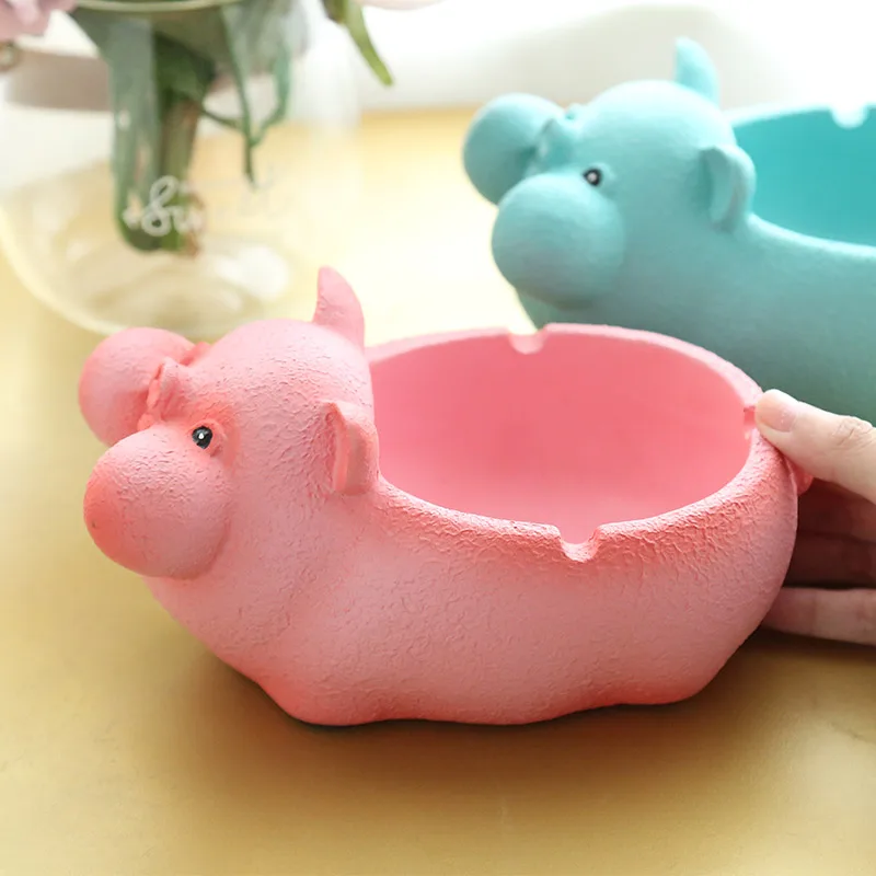 Fun chubby cartoon pig resin ashtray Creative joy home decor | Дом и сад