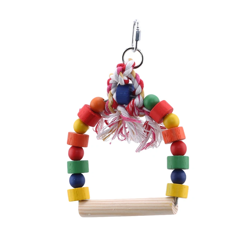 Деревянная красочная птица игрушечный гамак качели подъем подвесная лестница