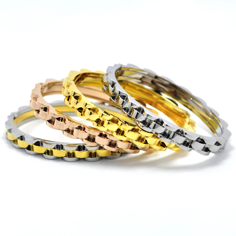 Браслеты FYSARA мужские в стиле панк широкий золотистые волнистые браслеты для