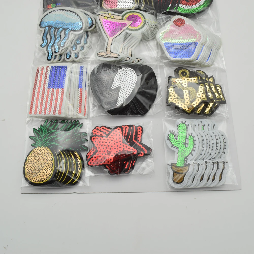 120 шт./компл. смешанные фрукты/Радуга/флаг вышивка пайетками шитье/железо на