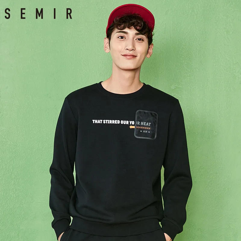 SEMIR толстовки для мужчин с круглым вырезом свитеррубашка уличная одежда длинным