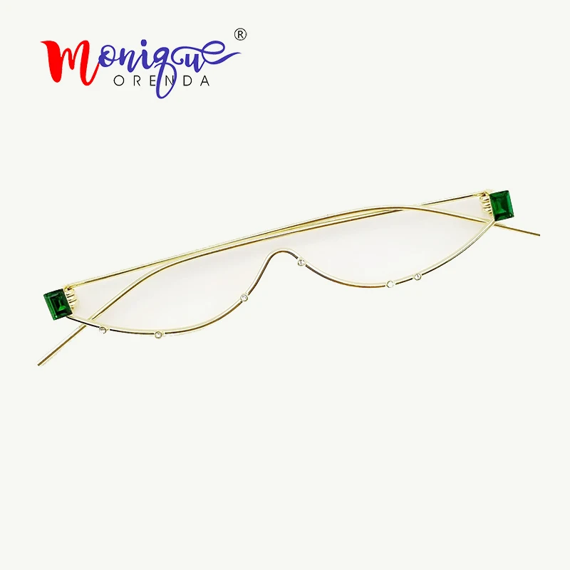 Сексуальные солнцезащитные очки в полуоправе женские брендовые зеленые красные