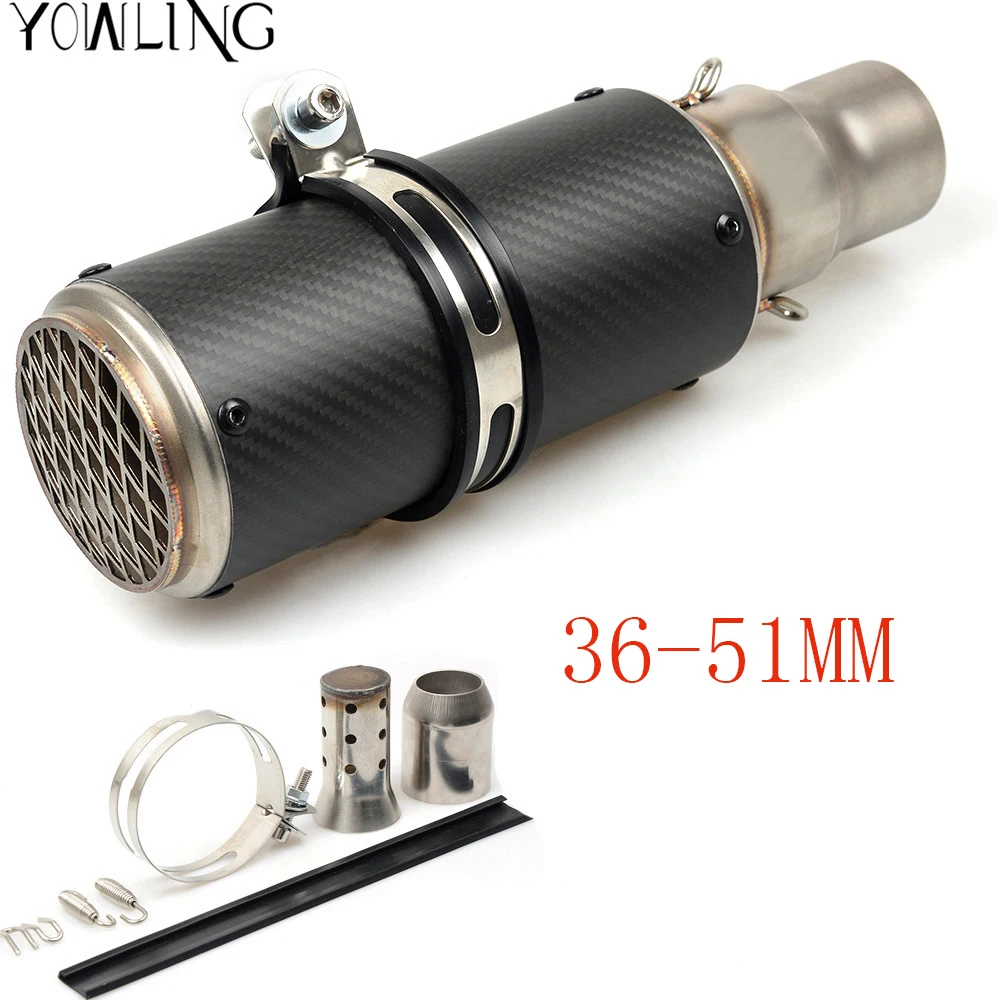 51mm 61MM Motorcycle Exhaust Pipe Escape For S1000RR YZF R1 FZ1N MT09 GSX-R750 R25 NINJA250 CBR1000 Z750 Z800 Z1000 Z900 Z650 | Автомобили