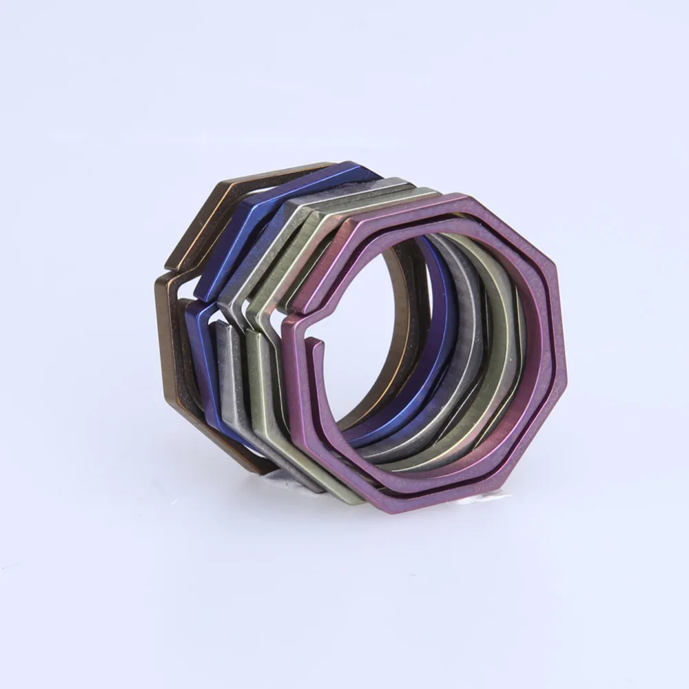 Титановый восьмиугольный брелок TC4 Ti карманный крючок для ключей набор